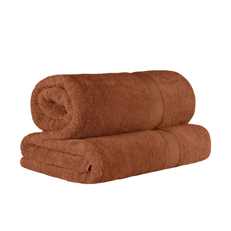 Egyptian Cotton Plush Bath Sheet Set of 2, Soft Absorbent Towels image number 0