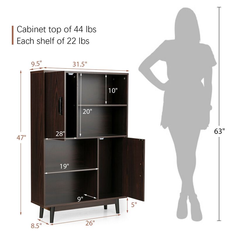 Sideboard Storage Cabinet with Door Shelf for Dining or Living Room