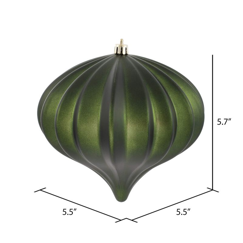 Vickerman 5.7" Moss Green Matte Onion Christmas Ornament, UV Treated, Set of 3 image number 5