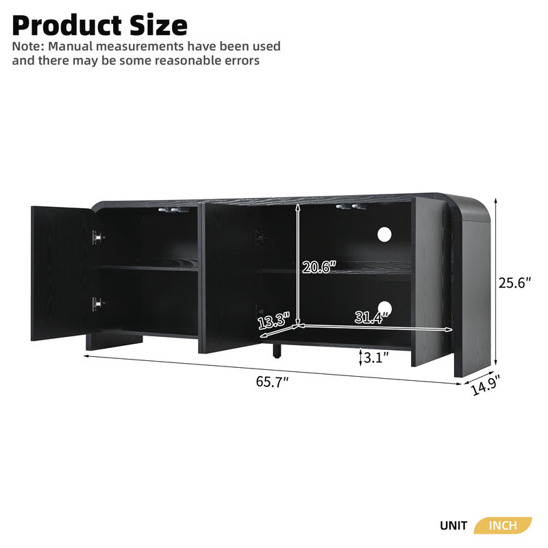 Hupmab Farmhouse Curved Edge TV Stand image number 9