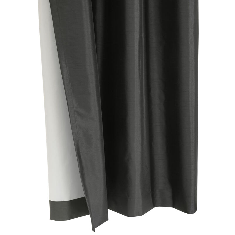 Thermaplus 100% Polyester Glacier Balance Temperature Solid Faux Silk Blackout Grommet Curtain Panel Black