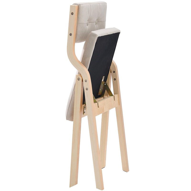 Foldable Wooden Chairs Set of 4 with Cushions, Portable Dining Seating for Kitchen & Office image number 8