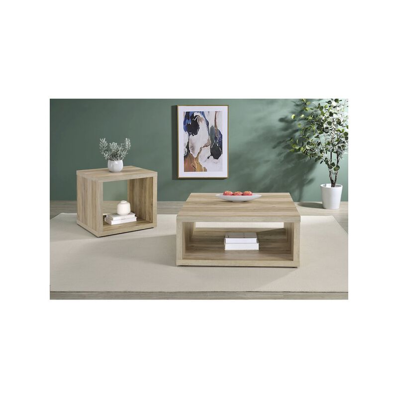 Coaster Frisco Square Engineered Wood Coffee Table Distressed Pine