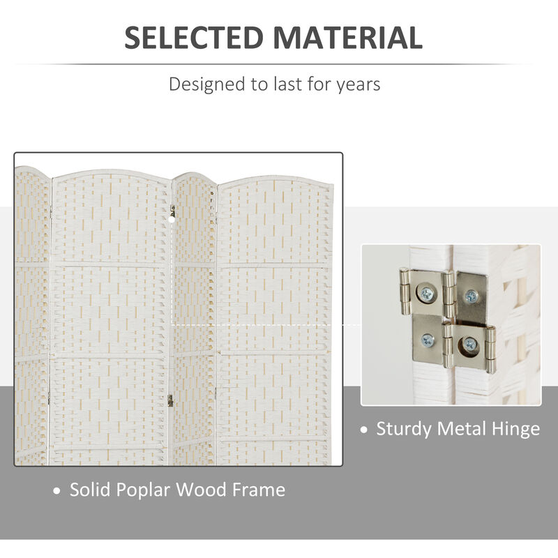 Hivvago Portable 6-Panel Room Divider with Woven Panels image number 4