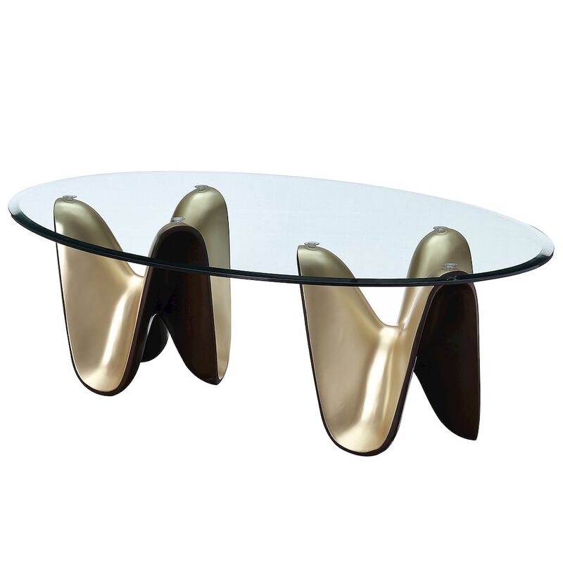 Michael Amini Houston Cocktail Table - Brushed Gold