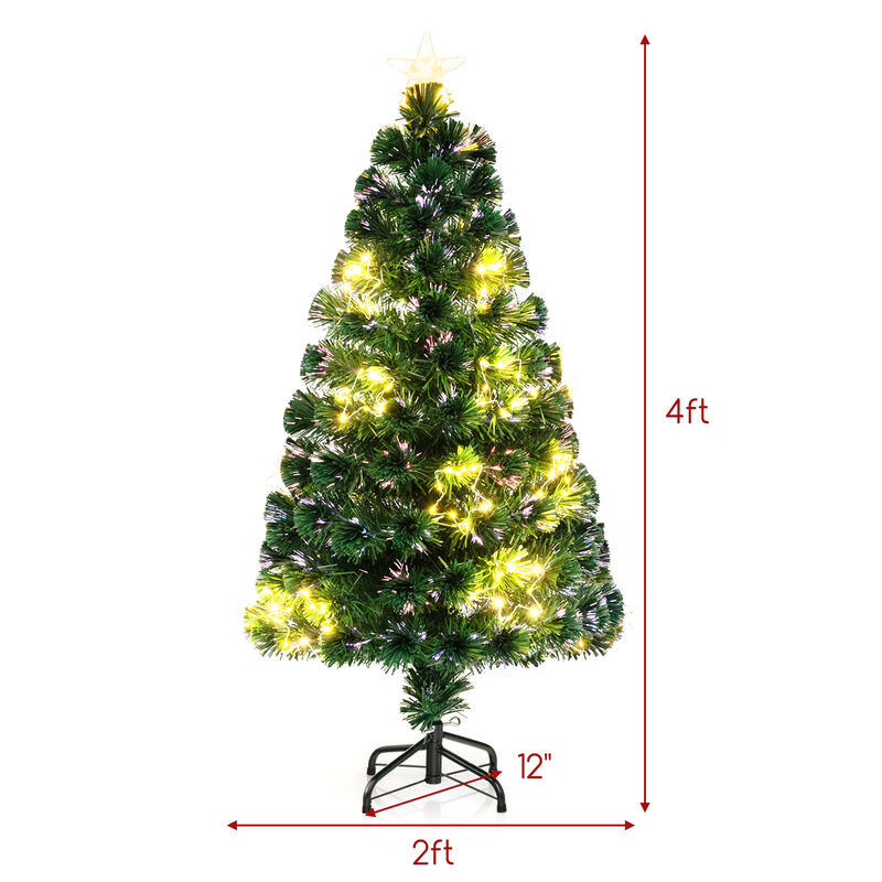 Pre-Lit Artificial Xmas Tree with Top Star and Branch Tips
