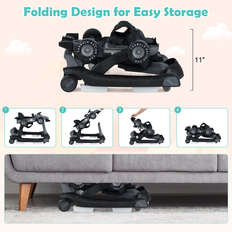 4-in-1 Foldable Activity Walker with Adjustable Height for Toddlers image number 6