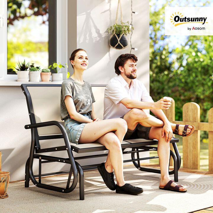 Hivvago 2-Person Outdoor Glider Bench for Patio and Backyard
