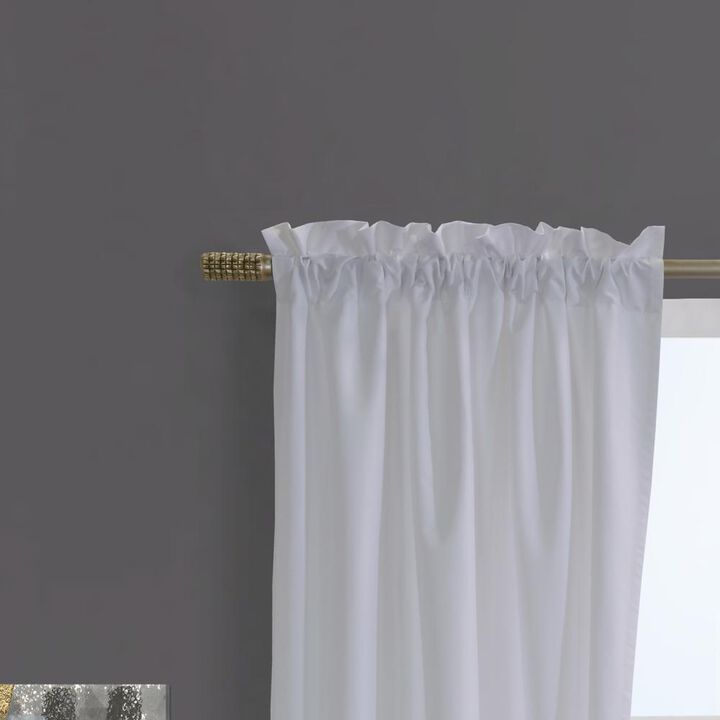 Commonwealth Prescott Pole Top Dressing Window Curtain Panel Pair - 40x84", White