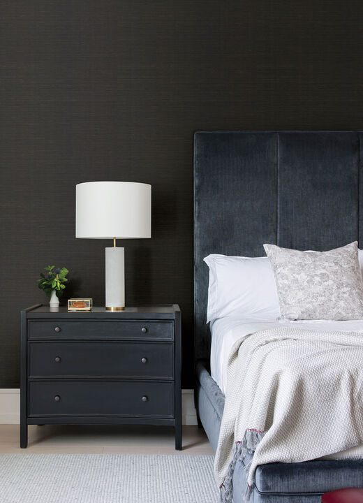Colcord Black Sisal Grasscloth Wallpaper