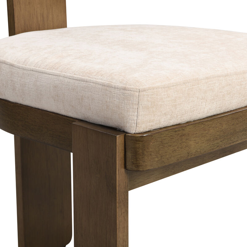 Merax Upholstered Rubber Wood Dining Chairs Set of 2