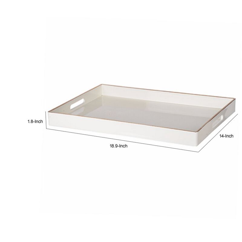 Mimosa Rectangle Tray With Cutout Handles, White image number 5