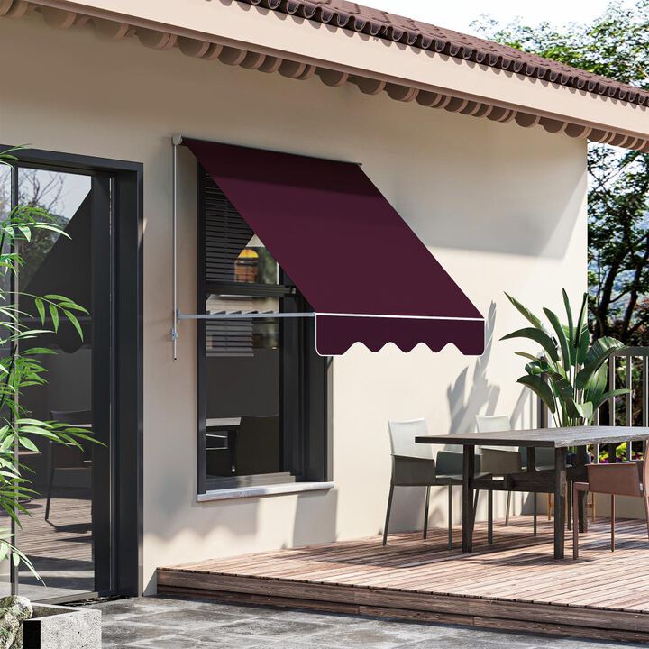 Hivvago 6' Manual Retractable Patio or Balcony Awning