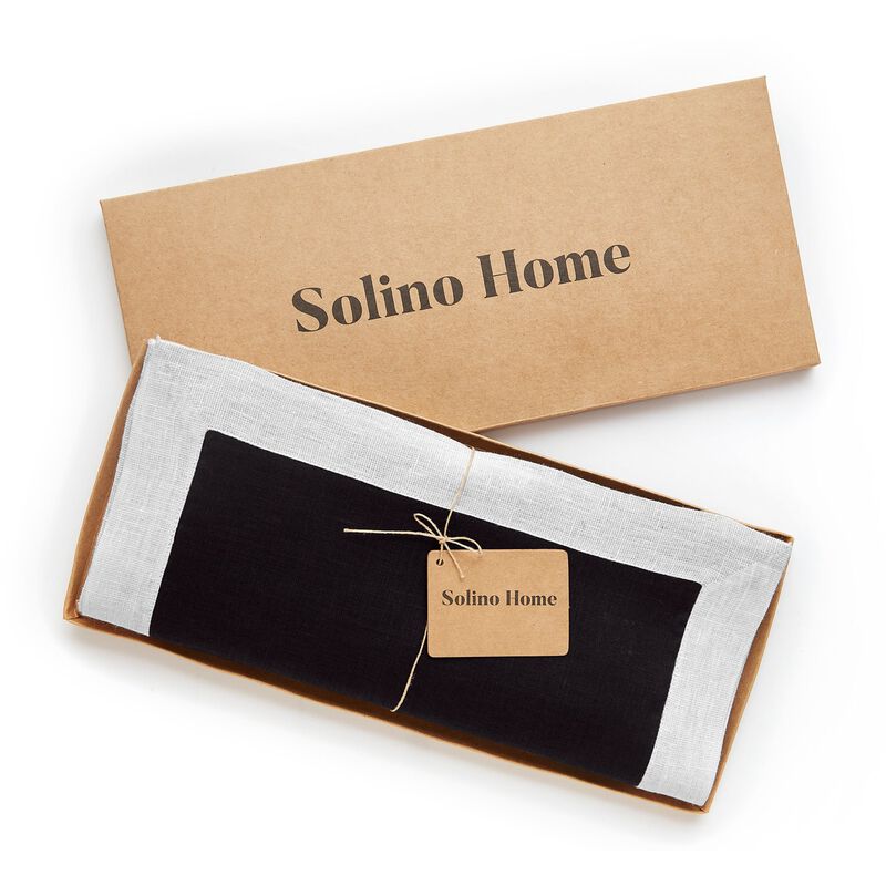 Solino Home 100% Pure Linen Table Runner - Festive Edge