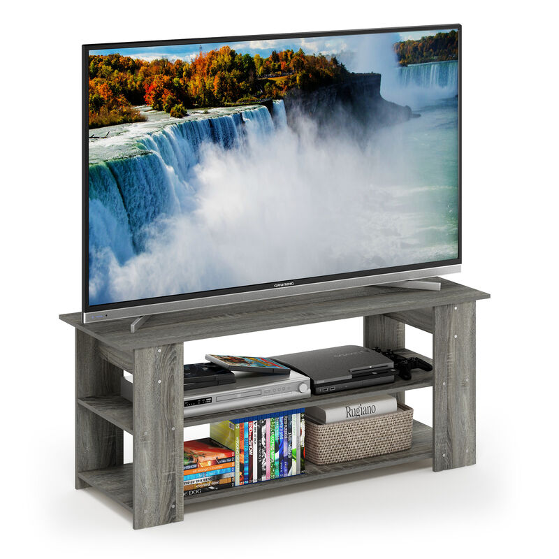Furinno Furinno 15118 JAYA TV Stand Up To 50-Inch, French Oak Grey/Black