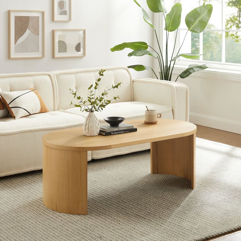 Aspect Oval Wood Coffee Table image number 8