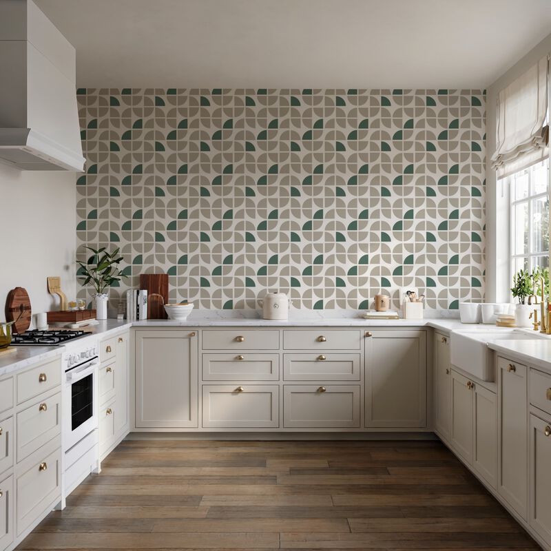 Mod Geo Crescents Peel and Stick Wallpaper image number 4