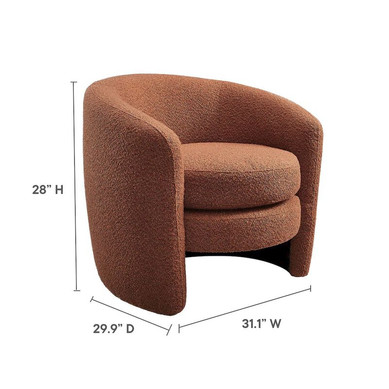 Affinity Upholstered Boucle Fabric Curved Back Armchair image number 2