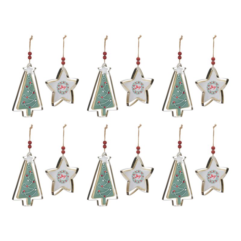 Tree And Star Cookie Cutter Ornament (Set of 12)