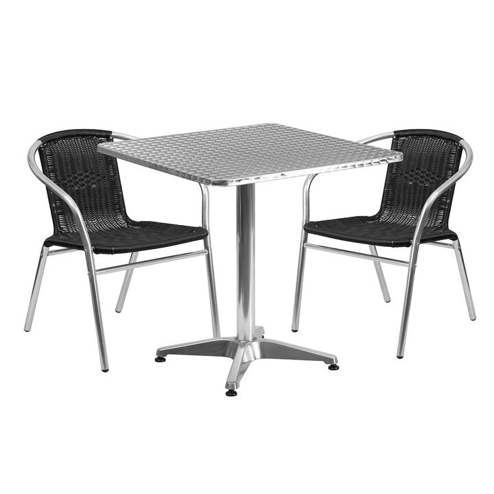 27.5SQ Aluminum Table/2 Chairs