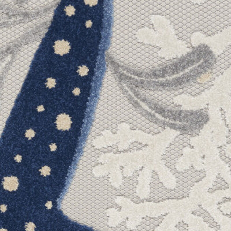 HomeRoots 6' X 9' Navy Blue And Gray Starfish Indoor Outdoor Area Rug image number 2
