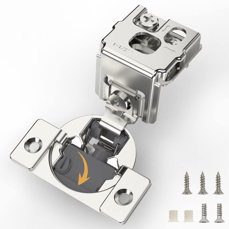 Furniware 30 Pack Soft Close Cabinet Hinges 4D djustment Structure,1-1/2 Overlay Soft Closing Concealed Hinges for Face Frame