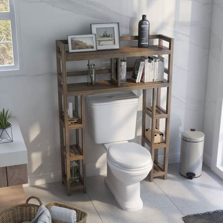 Hivvago Solid Wood Over the Toilet Bathroom Storage Unit