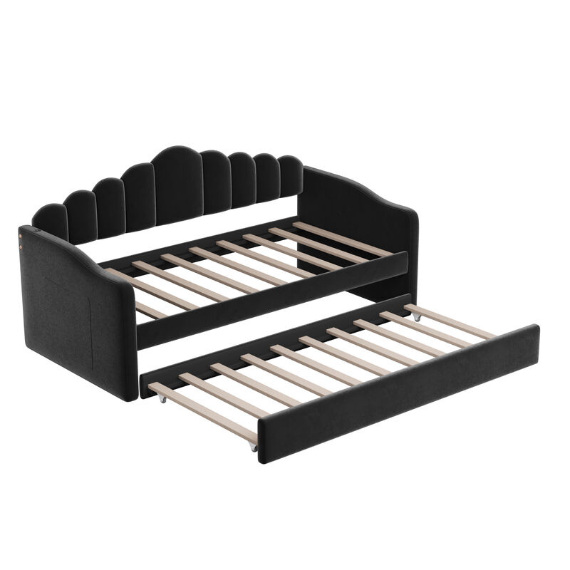 Merax Velvet Sofabed with USB