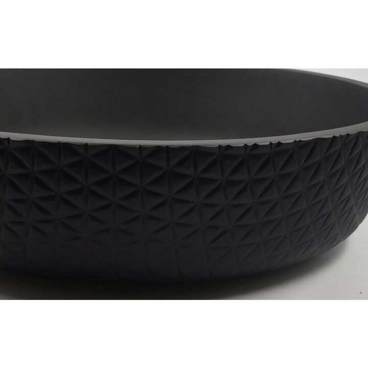 Castello USA Yale Modern Leather Grain Black  Crystal Round Vessel Sink - 17 in.