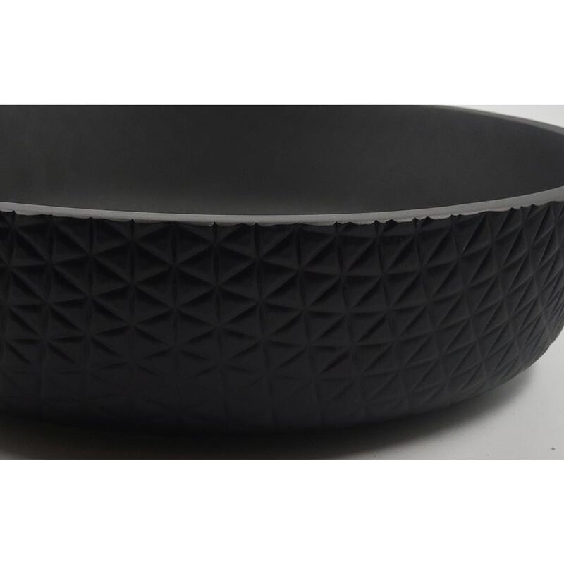 Castello USA Yale Modern Leather Grain Black  Crystal Round Vessel Sink - 17 in.
