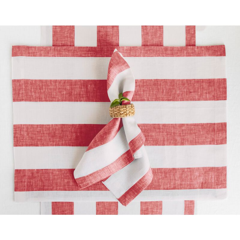 Christmas Linen Table Runner - Cabana Stripe, Solino Home