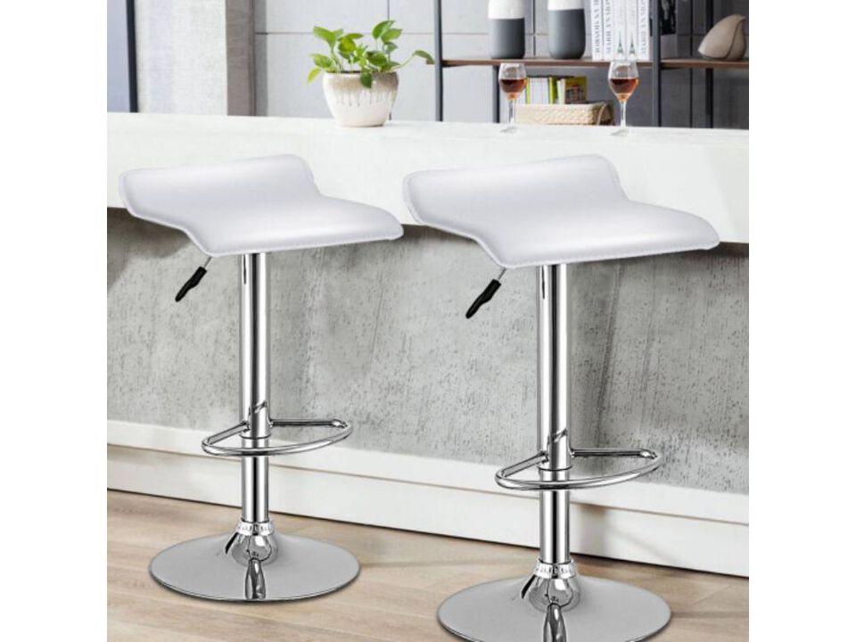 Set of 2 Swivel Bar Stools Backless Dining Chair