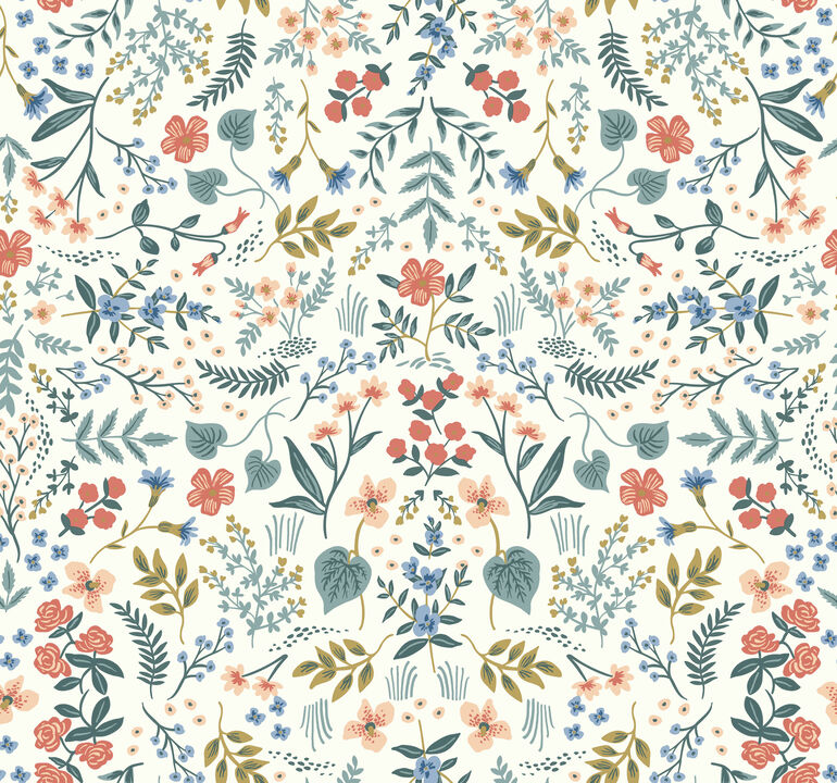 Wildwood Beige & Coral Wallpaper