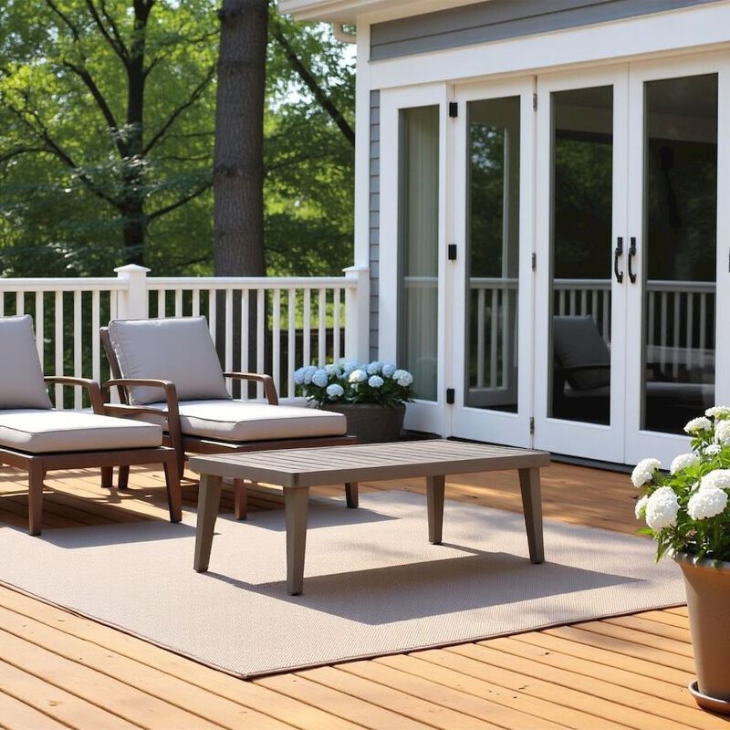 Brown Metal Outdoor Coffee Table, Rectangular Patio Coffee Table image number 2