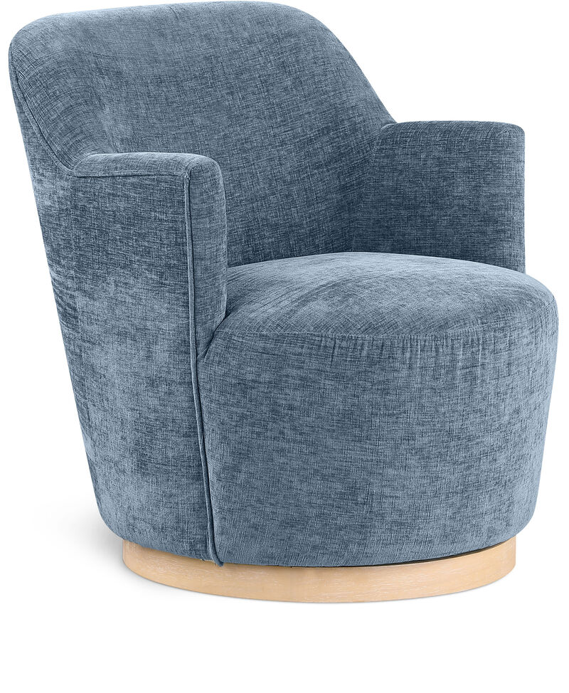Meridian Furniture Clarita Light Blue Chenille Fabric Swivel Accent Chair image number 0