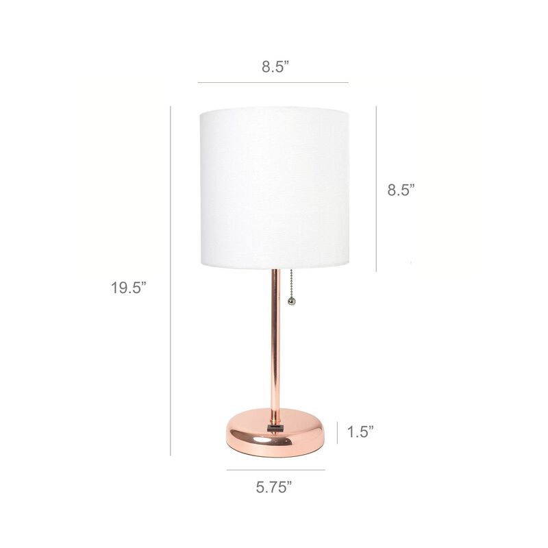 LimeLights Home Decorative Stick Lamp with USB Charging Port - 2 Pack Set