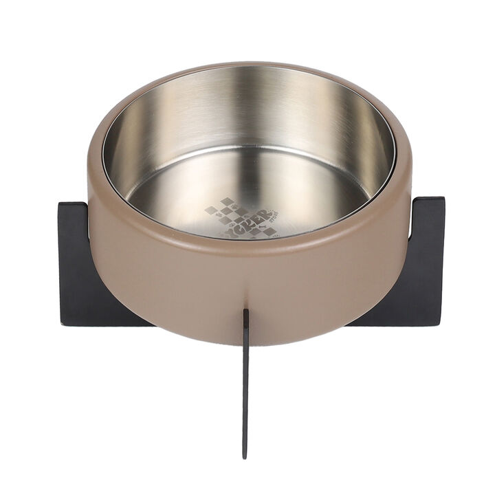 Intersecta Concrete and Stainless Steel Bowl 16oz (2 Cups) with Metal Stand Pet Feeder