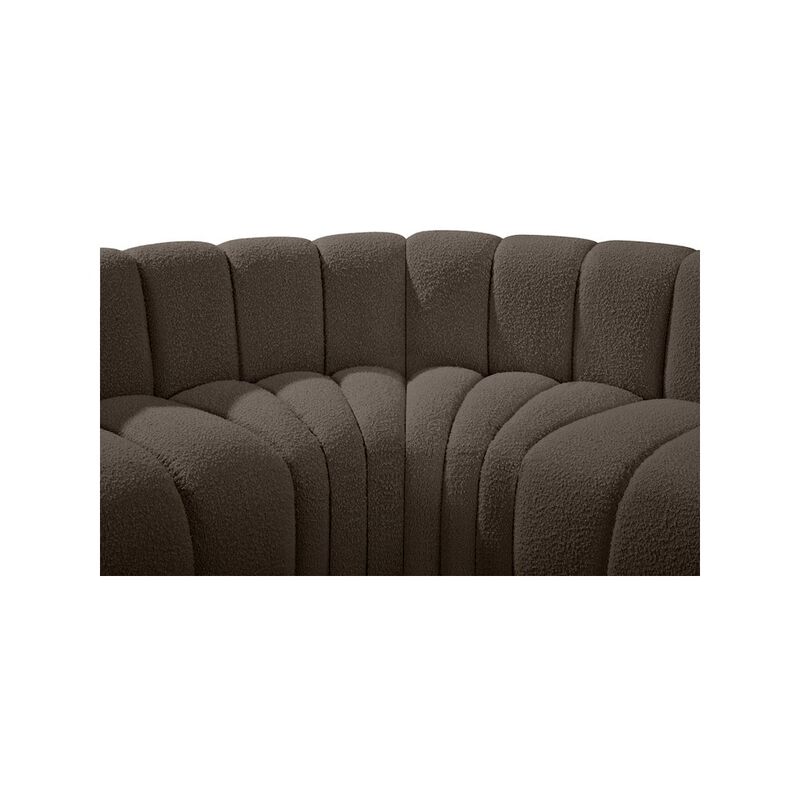 Meridian Furniture Arc Brown Boucle Fabric Modular Sofa