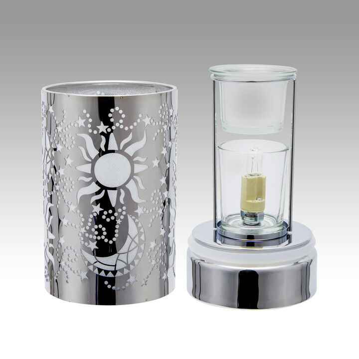 7" Touch lamp/Oil burner/Wax warmer - Silver Galaxy