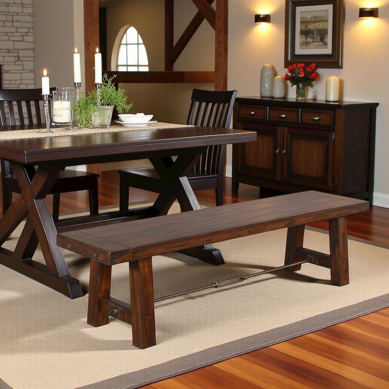 Starlight Canyon Home Beige Wood Bench, Solid Wooden Bench for Indoor Use, Small Entryway Bench image number 3