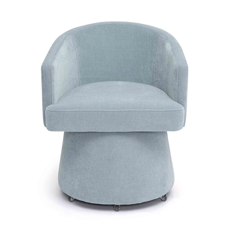Kristen Faded Blue Upcycled Chenille Rolling Desk Chair