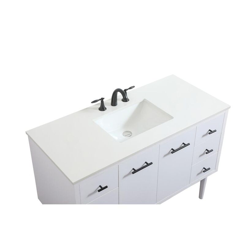 Elegant Kitchen and Bath 48 inch Single bathroom vanity in white