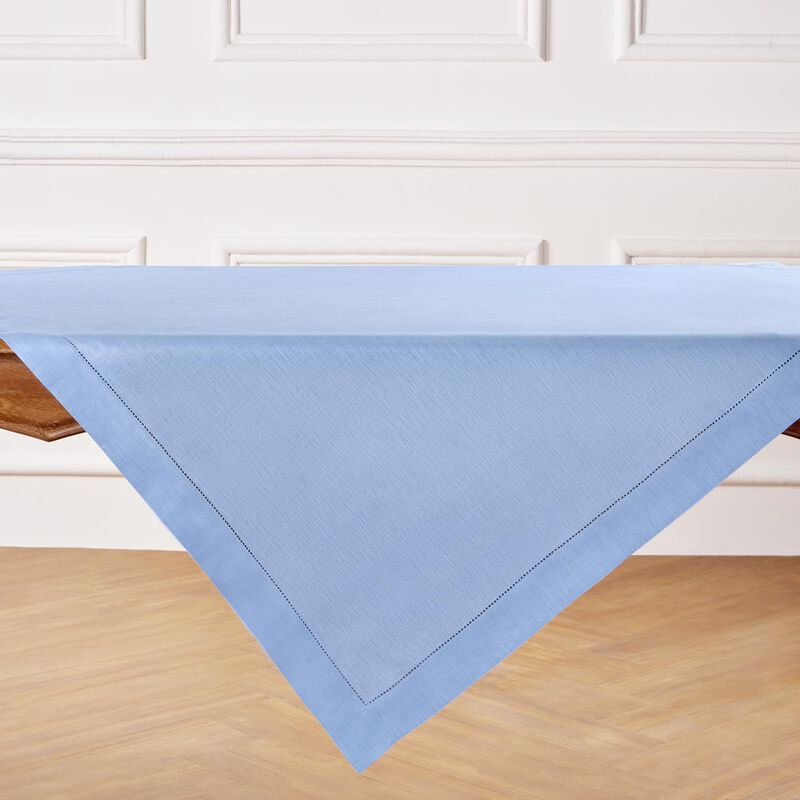Solino Home 100% Pure Linen Table Throw - Classic Hemstitch