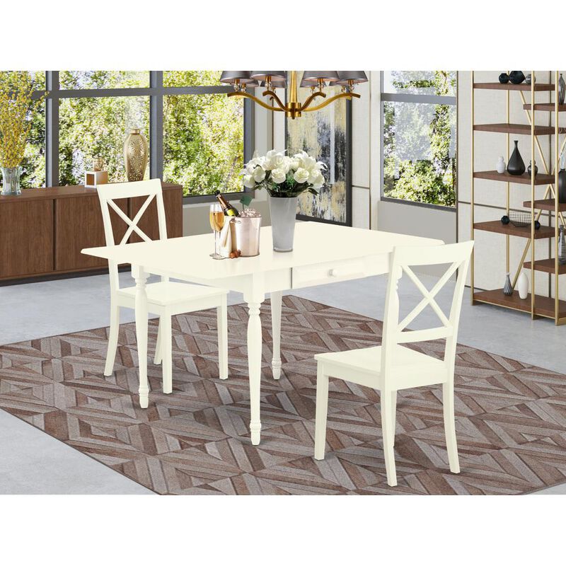 East West Furniture Dining Room Set Linen White