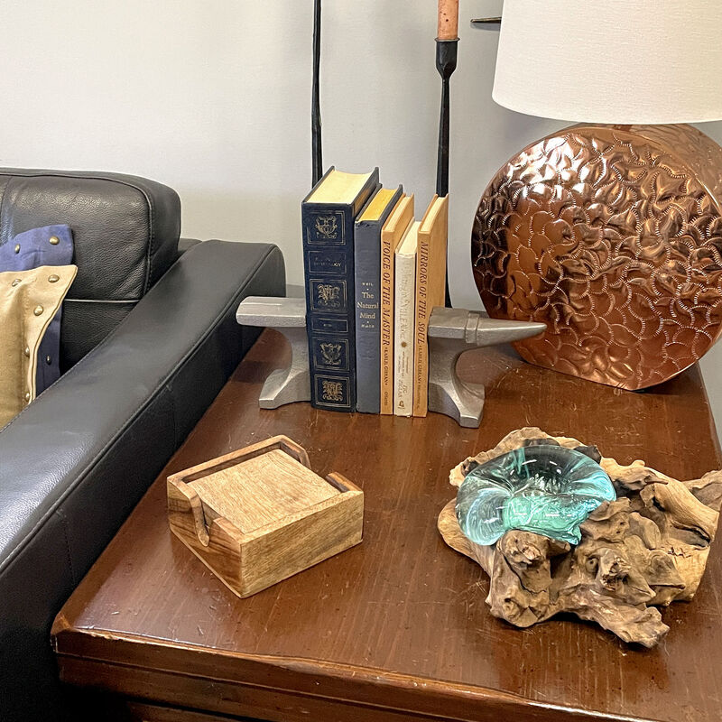 Cast Iron Anvil Bookends Set of 2 with Smooth Flat Top - 8" L Book Holders image number 9