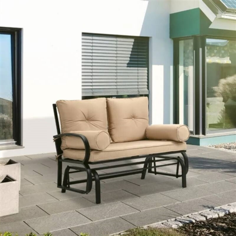 Outdoor Garden Patio Rocking Glider Chair Loveseat with Cushions