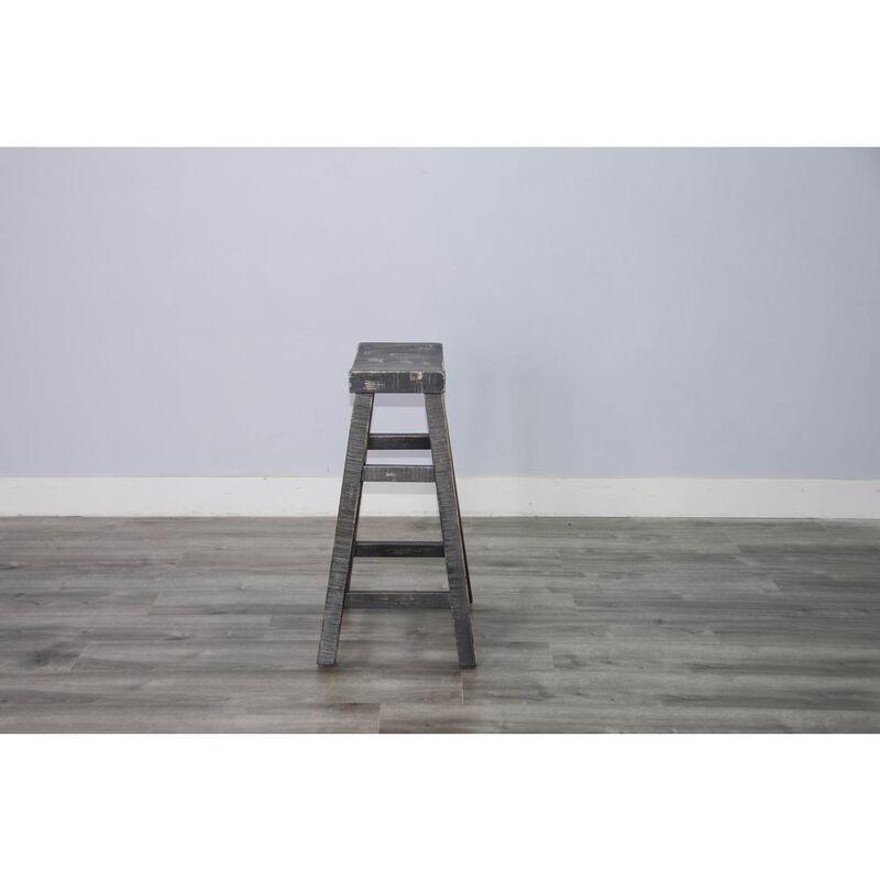 Sunny Designs Black Sand Bar Saddle Seat Stool, Wood Seat