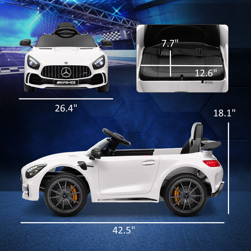 BreeBe Mercedes-Benz AMG GTR Licensed 12V Battery Powered Kids Electric Car w/ Remote Control & Soft Start image number 2