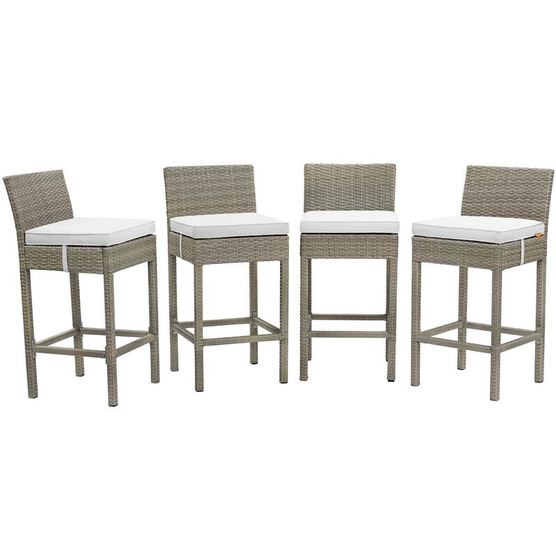Conduit Outdoor Patio Wicker Rattan Bar Stool Set of 4 image number 0