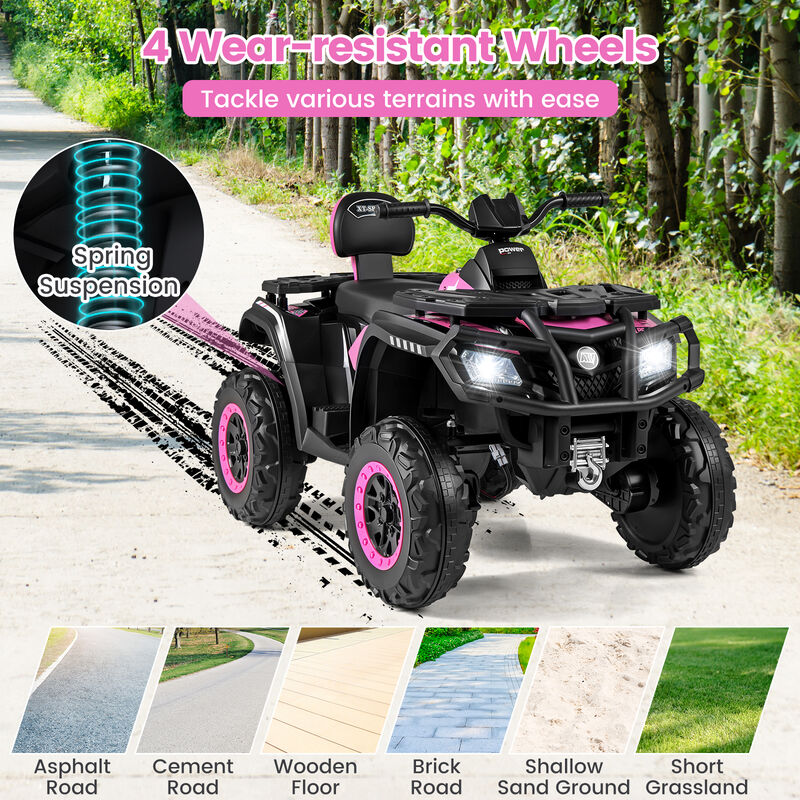 24V Two Seater Kids ATV Vehicle with 4 Motors Music and LED Light Features image number 4